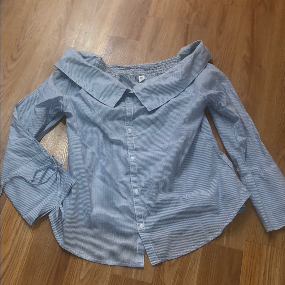 Off the shoulder button up